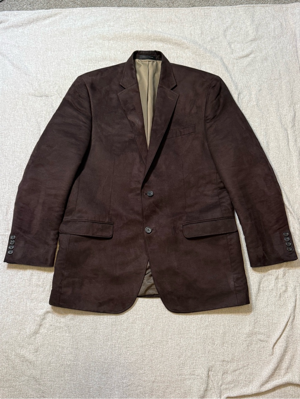 CHAPS Mens 42L Brown Faux Suede Blazer Sport Coat Dark Academia Western